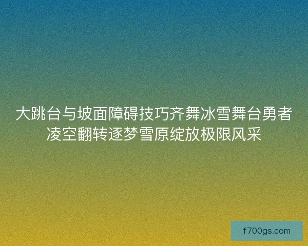 大跳台与坡面障碍技巧齐舞冰雪舞台勇者凌空翻转逐梦雪原绽放极限风采 大跳台与坡面障碍技巧齐舞冰雪舞台勇者凌空翻转逐梦雪原绽放极限风采